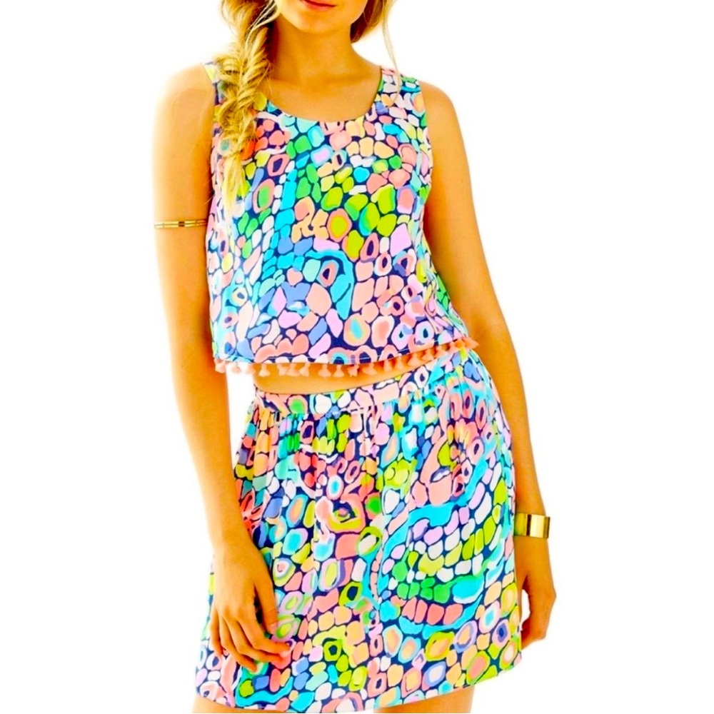 Lilly Pulitzer Brinley crop top set 2 neon
